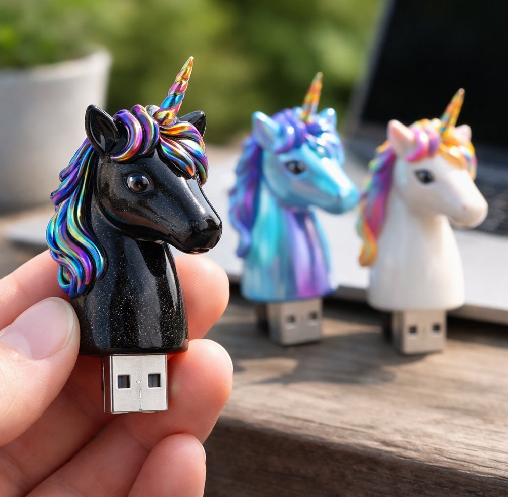La technologie magique : licornes USB aux couleurs sophistiquées